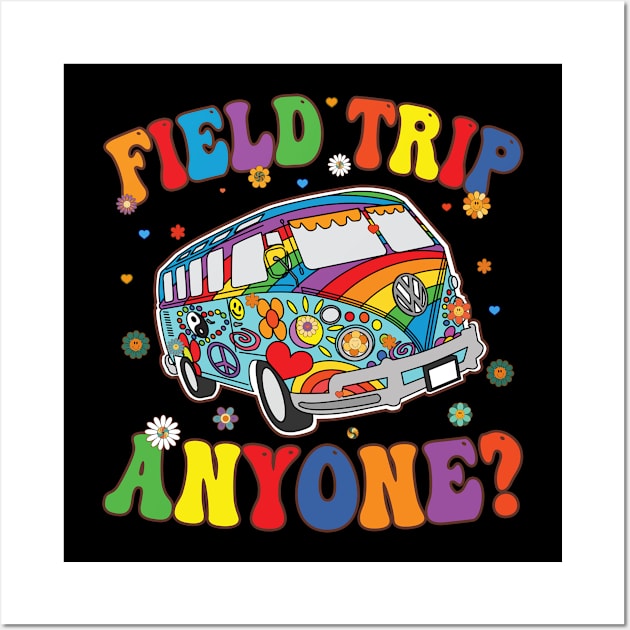 Field Trip Anyone Groovy School Bus Driver Yellow Bus Wall Art by marisamegan8av